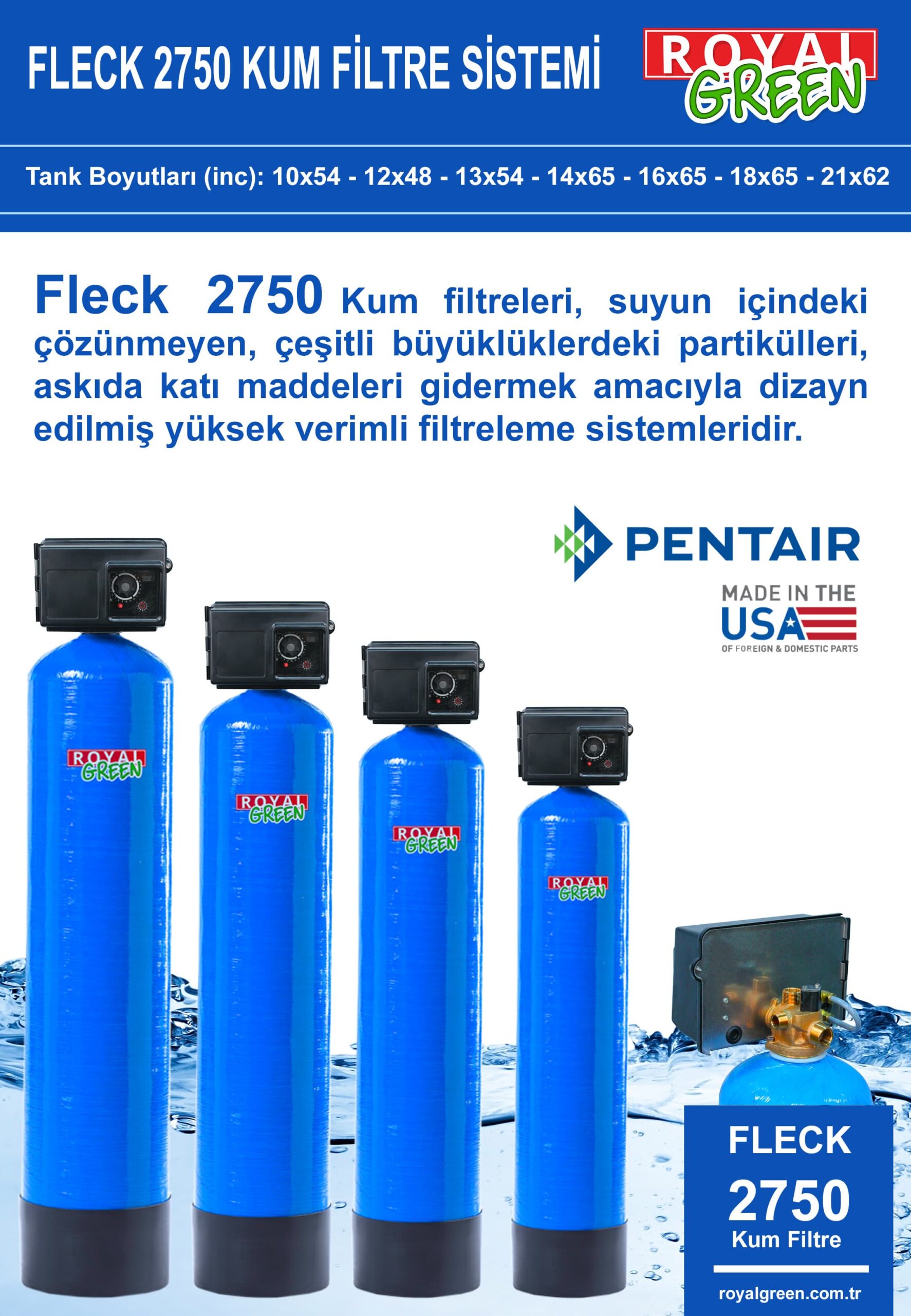 Pentair Fleck 2750 Valfli Kum Filtre Sistemi Banner